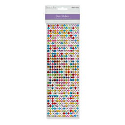 Gemstone Stickers - Multicolor, 4" x 6" Sheet (In packaging)