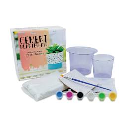 DIY Designs Cement Craft Kit - Planter Kit (Shown with kit contents.)