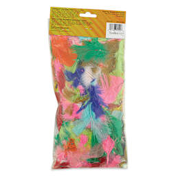 Creativity Street Plumage Feathers - Bright, back of the 1 oz bag