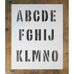 Stencil1 Font Stencil - Industrial, 1" Letters (Sample Letters)