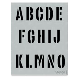 Stencil1 Font Stencil - Industrial, 1" Letters
