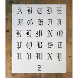 Stencil1 Font Stencil - Old English, 1" Letters (Sample Letters)