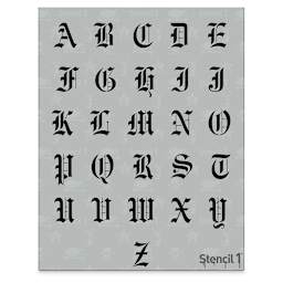 Stencil1 Font Stencil - Old English, 1" Letters