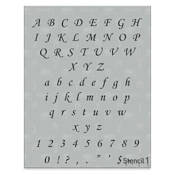 Stencil1 Font Stencil - Corsiva, 1/2" Letters