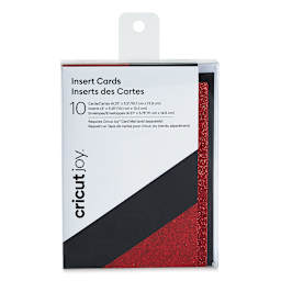 Cricut Joy Cards, Inserts, and Envelopes - Black/Red Glitter, Package of 10 (In packaging)