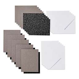 Cricut Joy Cards, Inserts, and Envelopes - Gray/Black Glitter, Package of 10 (Cards, Inserts, and Envelopes shown out of packaging)