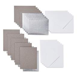 Cricut Joy Cards, Inserts, and Envelopes - Gray/Silver Brush, Package of 10 (Cards, Inserts, and Envelopes shown out of packaging)