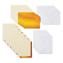 Cricut Joy Cards, Inserts, and Envelopes - Cream/Gold Matte Holographic, Package of 12 (Cards, Inserts, and Envelopes shown out of packaging)