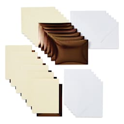 Cricut Joy Cards, Inserts, and Envelopes - Cream/Gunmetal, Package of 12 (Cards, Inserts, and Envelopes shown out of packaging)