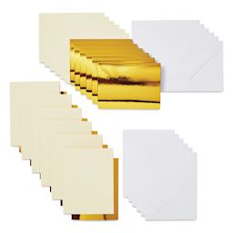 Cricut Joy Cards, Inserts, and Envelopes - Cream/Gold Metallic, Package of 12 (Cards, Inserts, and Envelopes shown out of packaging)