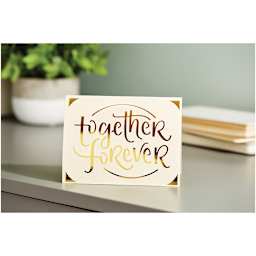 Cricut Joy Cards, Inserts, and Envelopes - Cream/Gold Metallic, Package of 12 (Together Forever Card)
