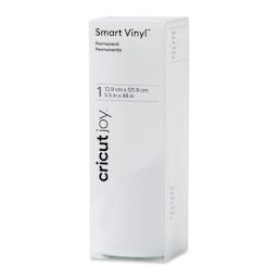 Cricut Joy Permanent Smart Vinyl - White, Matte, 5-1/2" x 48", roll inside of the packaging