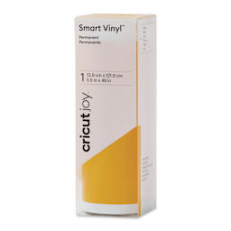 Cricut Joy Permanent Smart Vinyl - Maize Yellow, Matte, 5-1/2" x 48", roll inside of the packaging