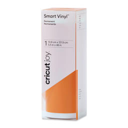 Cricut Joy Permanent Smart Vinyl - Orange, Matte, 5-1/2" x 48", roll inside of the packaging