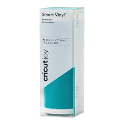 Cricut Joy Permanent Smart Vinyl - Aqua, 5-1/2" x 48", roll inside of the packaging