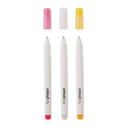 Cricut Joy Gel Pens - Opaque Warm, Set of 3, out of the packaging with caps off