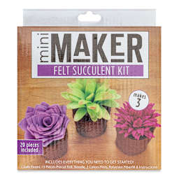 Leisure Arts Mini Maker Felt Succulent Kit - Purple/Pink (Front of packaging)