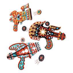 Djeco Do It Yourself Kosmik Token Launchers Kit - finished examples
