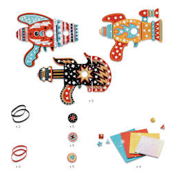 Djeco Do It Yourself Kosmik Token Launchers Kit - contents