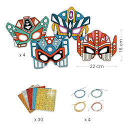 Djeco Do It Yourself Super Robots Mask Kit - contents