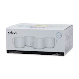 Cricut Stackable Mug Blanks - Package of 4, White, 10 oz (Front of packaging)