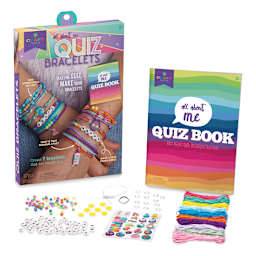 Craft-Tastic All About Me Quiz Bracelets Kit (Kit contents shown with packaging)