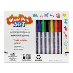 SpiceBox Imagine It! Blow Pen Art Kit (Back of packaging)