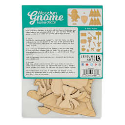 Leisure Arts Wooden Gnome Kit (Back of packaging)