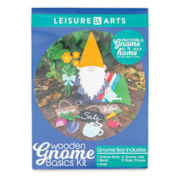 Leisure Arts Wooden Gnome Kit (Front of packaging)