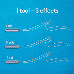 Cricut Foil Transfer Tool Replacement Tips - Set of 3 (Sample Fine, Medium, and Bold tip foil effects)