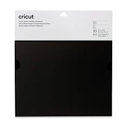 Cricut Smart Paper Sticker Cardstock - Black, 13" x 13", Package of 10 Sheets (In packaging)