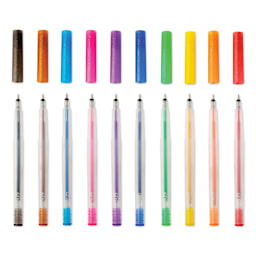 Cricut Gel Pen Set - Set of 10, Rainbow Glitter, 0.8 mm (Caps off)