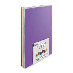 Essentials by Leisure Arts Foam Sheets - Assorted Colors, 9" x 12", Package of 15 (In packaging, Angled view)