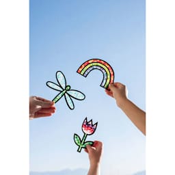 The Best Ideas For Kids Suncatchers Kit (Suncatchers being held up to sunlight)