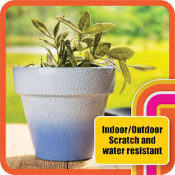 Mod Podge Ultra Spray Glue - Satin, plant pot demonstrating resistance to scratches and water
