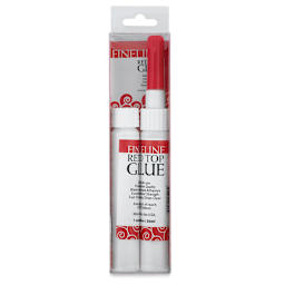 Fineline Red Top Glue - Front of package of 2 Tubes
