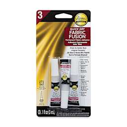 Aleene's Fabric Fusion Permanent Fabric Adhesive - Blister package of 3 .1 oz tubes