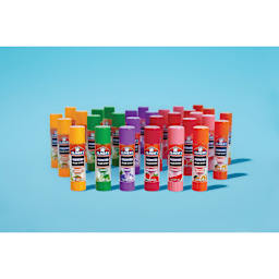 Elmer’s Scented Glue Sticks - Fruity, Pkg of 30, contents laid out