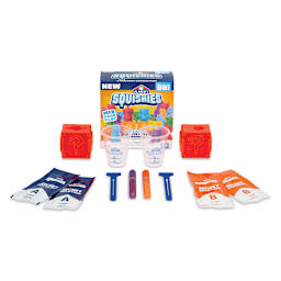 Elmer's Squishies Kit - Mystery Character, Pkg of 2, contents laid out