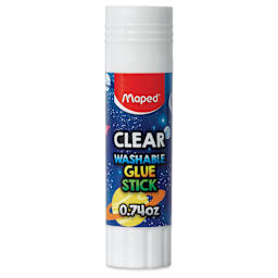 Maped Washable Glue Stick - Clear, 0.74 oz, cap on