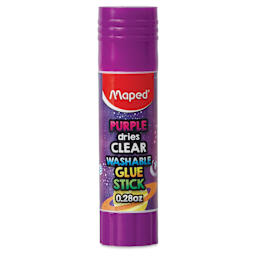 Maped Washable Glue Stick - Purple Clear, 0.28 oz, cap on