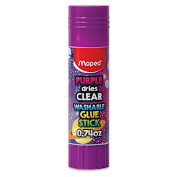 Maped Washable Glue Stick - Purple Clear, 0.74 oz, cap on
