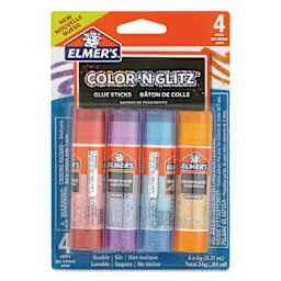 Elmer's Color n Glitz Glitter Glue Sticks - 6 g, Pkg of 4 - front of packaging