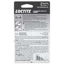 Loctite Super Glue - Precision Longneck Bottle, 0.18 oz - back of packaging