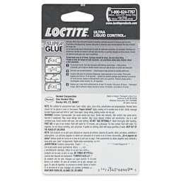 Loctite Super Glue - Ultra Liquid Control, 0.14 oz - back of packaging