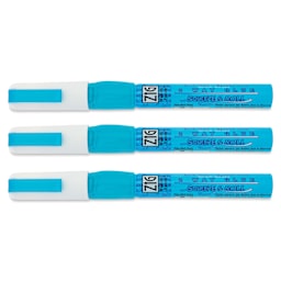 Kuretake Zig 2 Way Glue Pen - Squeeze & Roll, Pkg of 3 - with caps on