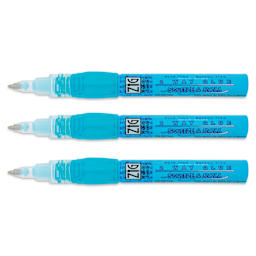 Kuretake Zig 2 Way Glue Pen - Squeeze & Roll, Pkg of 3