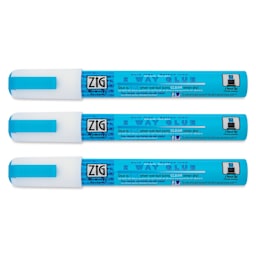 Kuretake Zig 2 Way Glue Pen - Chisel Tip, Pkg of 3 - with caps on