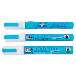 Kuretake Zig 2 Way Glue Pen - Assorted Sizes, Set of 3 - with caps on