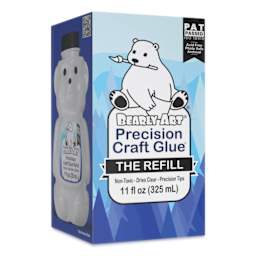 Bearly Art Precision Craft Glue Bear Refill - 11 oz - front of packaging, angled